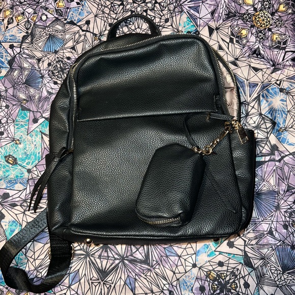 black backpack, detachable coin purse - Picture 1 of 3
